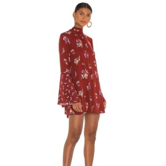 Free People Red Tate Floral Tunic In Vintage Combo Casual Dress NWT - Picture 2 of 8